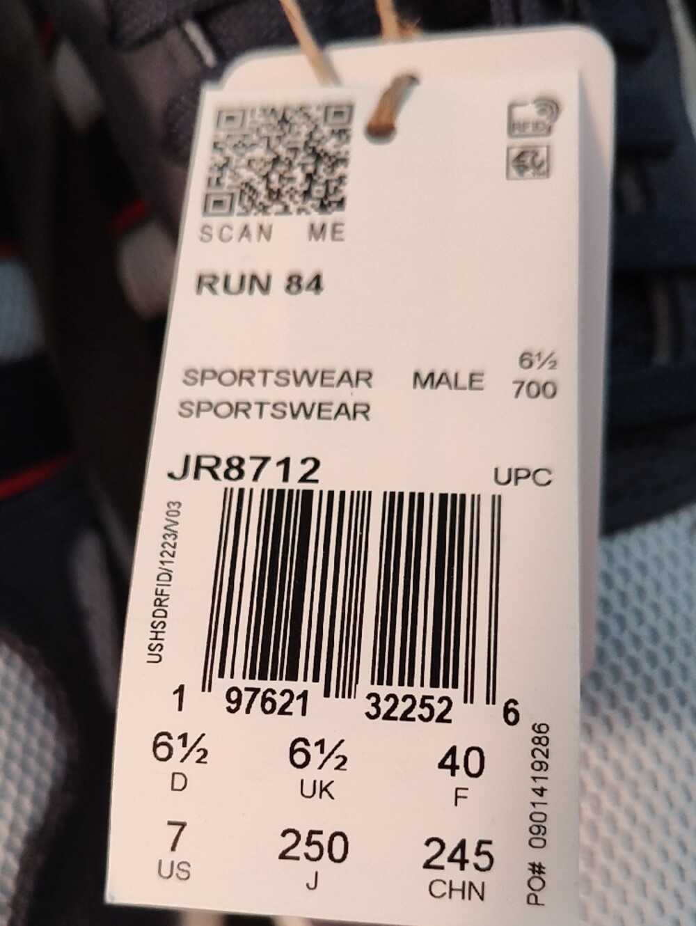adidas Men’s Run 84 Sneakers — Navy, Light Gray & Red - Picture 2 of 7